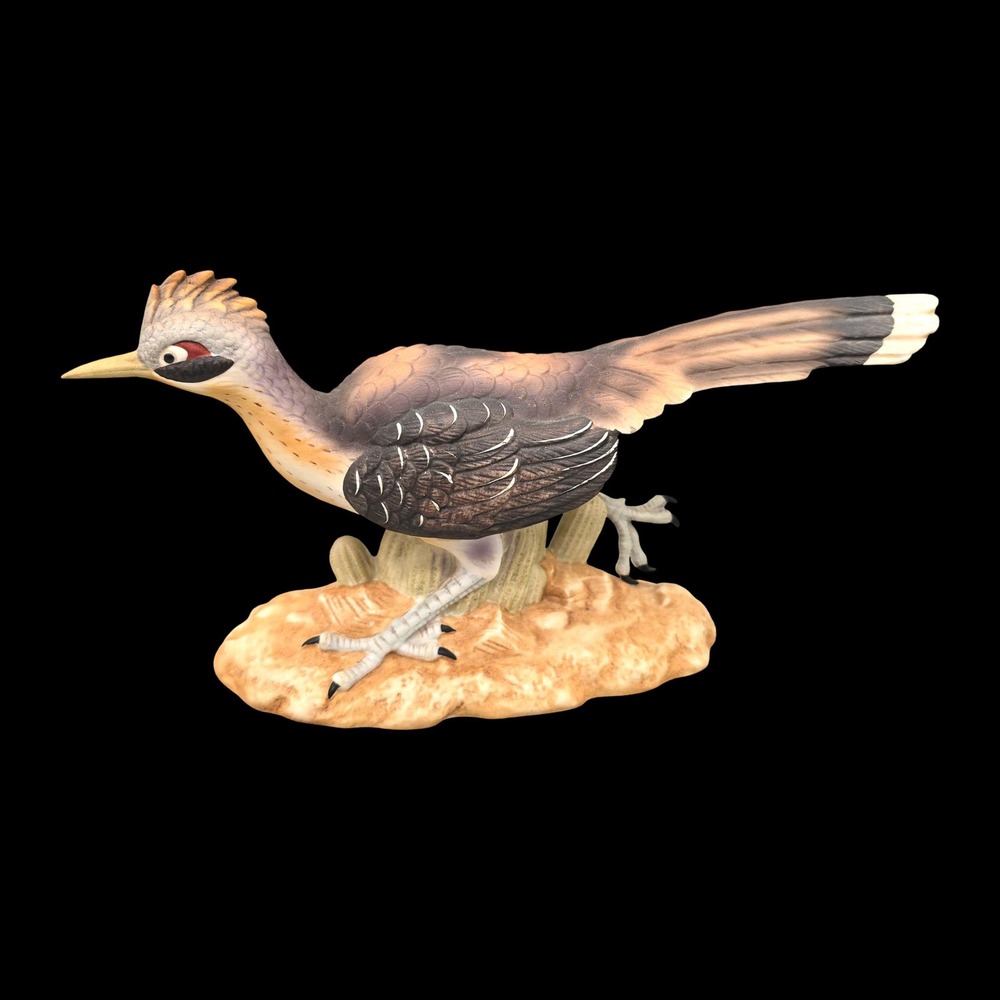 Tilso Porcelain Roadrunner Figurine Painted Desert Bird Japan 9" Vintage